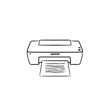 Office yazıcı elle çizilmiş anahat simgesini doodle.