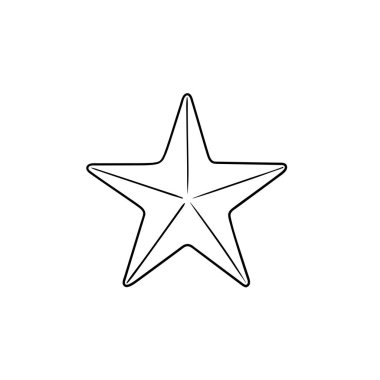 Yıldız el çizilmiş anahat simgesini doodle.