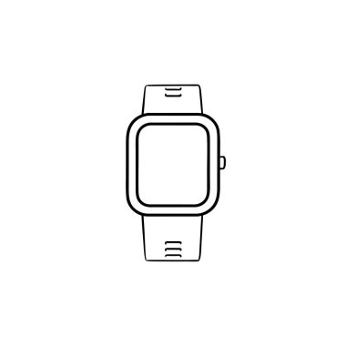 SmartWatch el çizilmiş anahat simgesini doodle.