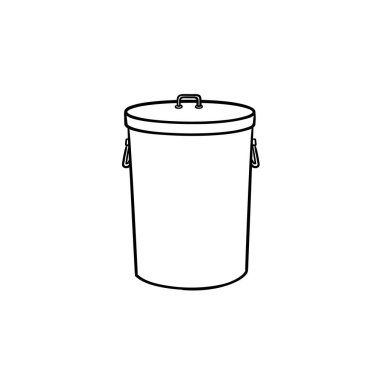 Çöp kutusu elle çizilmiş anahat simgesini doodle.