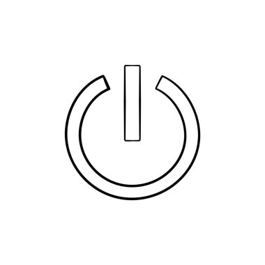 Güç düğmesi elle çizilmiş anahat simgesini doodle.