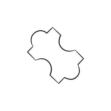 Jig saw bulmaca parçası elle çizilmiş anahat doodle simgesi.
