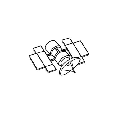 Uydu el çizilmiş anahat simgesini doodle.