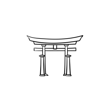 Japon geçidi elle çizilmiş anahat simgesini doodle.