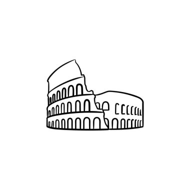 Roma Kolezyum el çizilmiş anahat doodle simgesi.