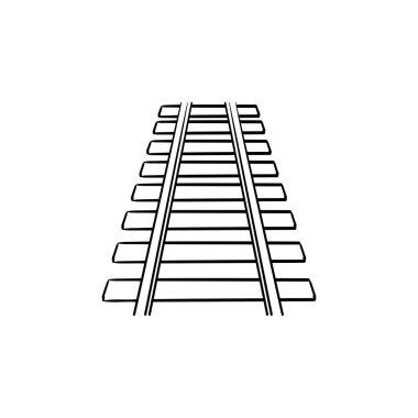 Raylar el çizilmiş anahat doodle simgesi.