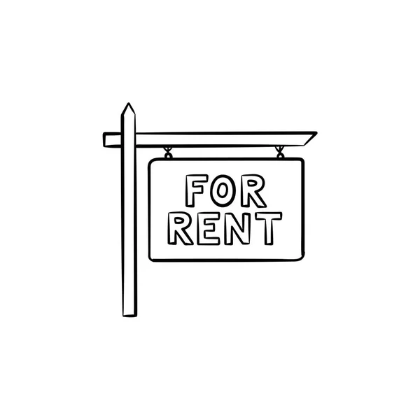 For rent sign hand drawn outline doodle icon. — Stock Vector