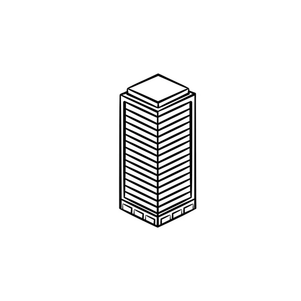 Immeuble de bureaux dessin à la main contour icône doodle . — Image vectorielle