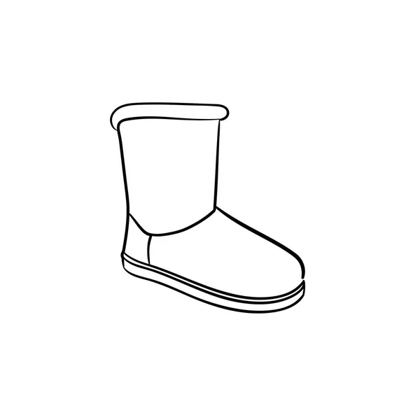 Soft boot hand drawn outline doodle icon. — Stock Vector