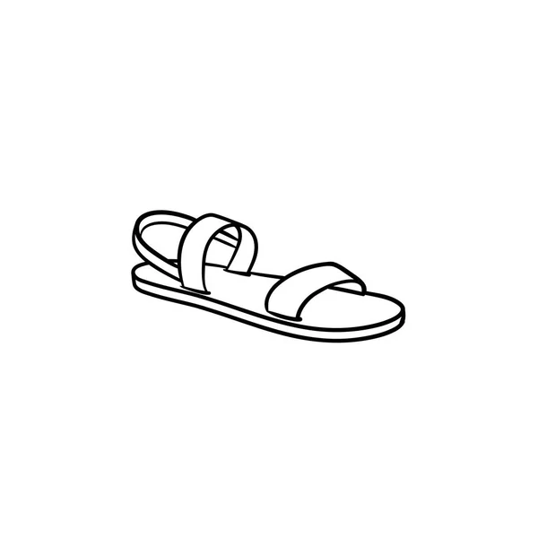 Sandal hand dras disposition doodle ikonen. — Stock vektor