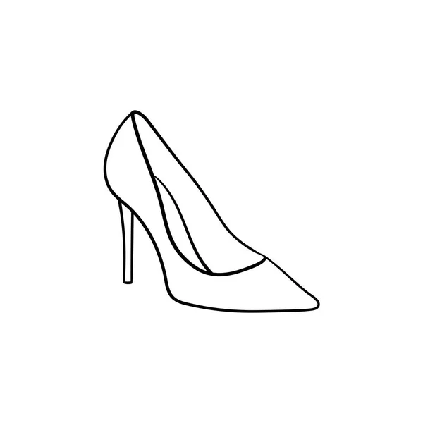 High Heel Schuh Hand gezeichnete Umrisse Doodle-Symbol. — Stockvektor