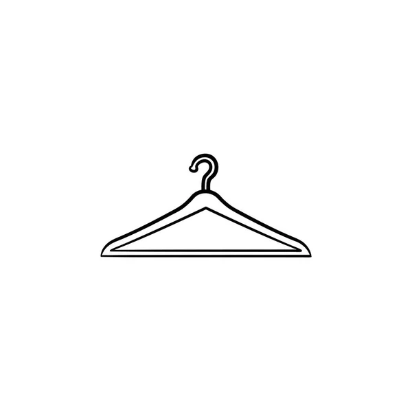 Clothes hanger hand drawn outline doodle icon. — Stock Vector