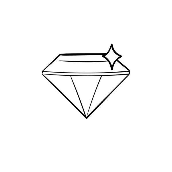 Diamond ręcznie rysowane konspektu doodle ikona. — Wektor stockowy