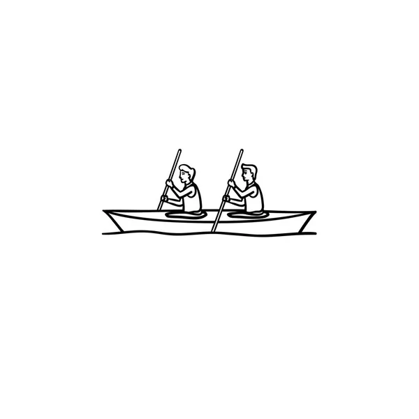 Sport acquatici, canoa disegnato a mano contorno icona scarabocchio . — Vettoriale Stock