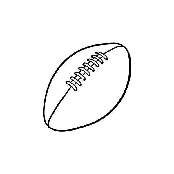 Rugby balle dessinée à la main contour icône doodle . — Image vectorielle