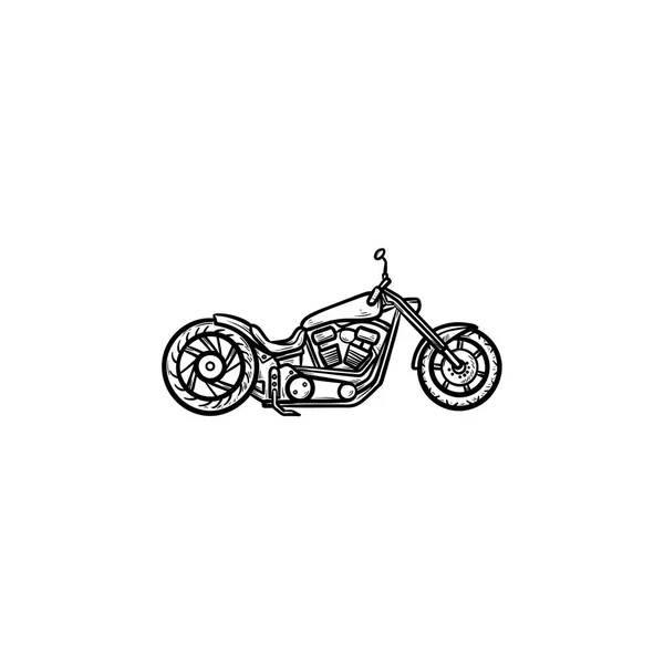 Motorcycle hand drawn outline doodle icon. — Stock Vector