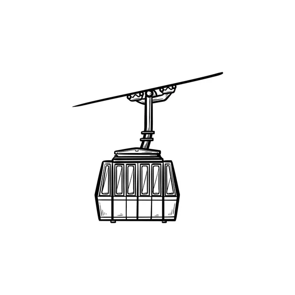 Funicular dibujado a mano esbozo garabato icono . — Vector de stock