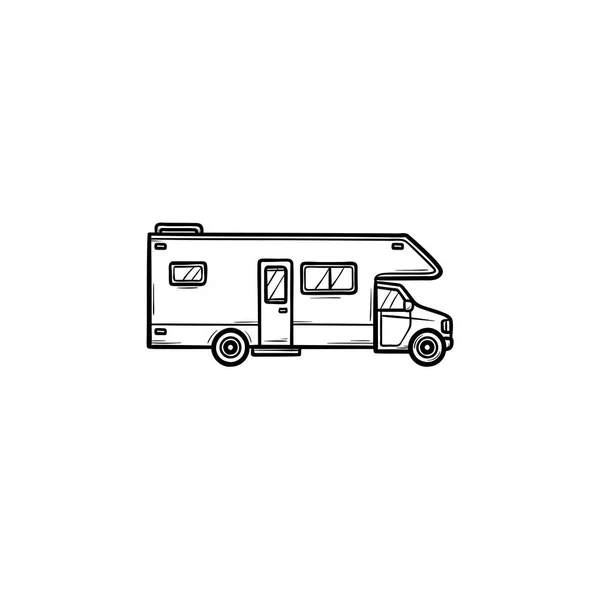 Rereational vehicle hand drawn outline doodle icon . — стоковый вектор