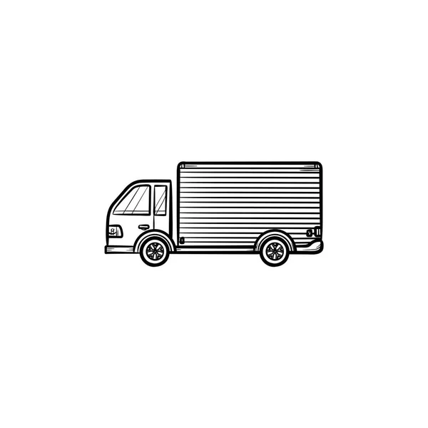 Camión de entrega dibujado a mano esbozo garabato icono . — Vector de stock