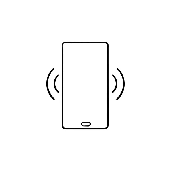 Smartphone vibrante dibujado a mano esbozo garabato icono . — Vector de stock