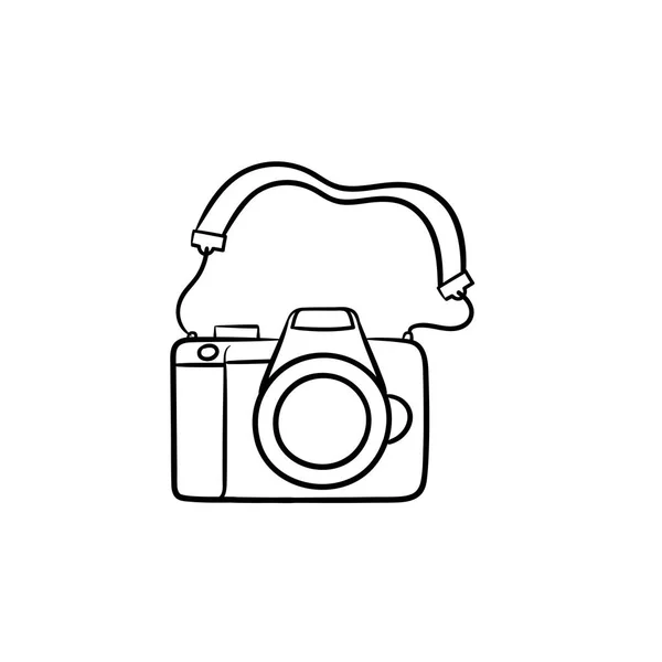 Foto camera hand getrokken schets doodle pictogram. — Stockvector