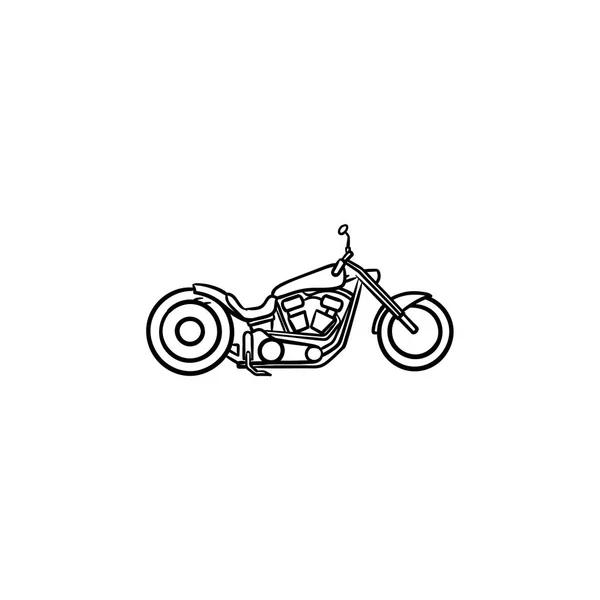 Motocykl ręcznie rysowane konspektu doodle ikona. — Wektor stockowy