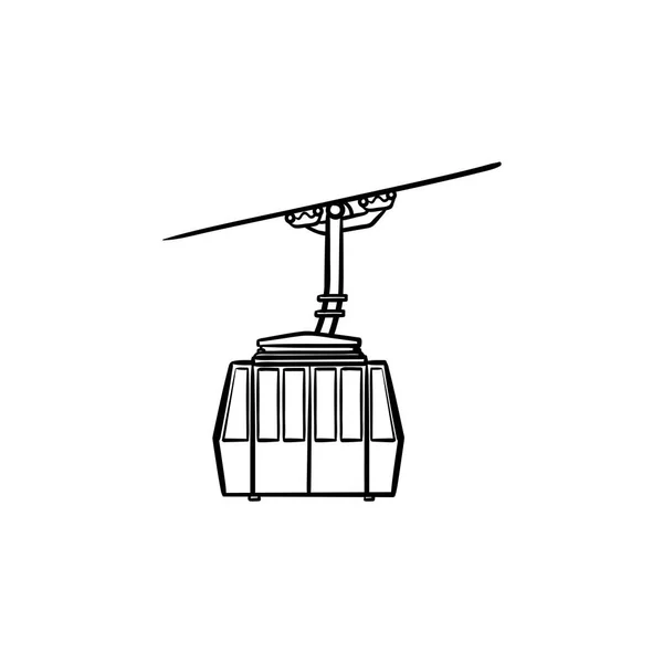 Standseilbahn handgezeichnete Umriss Doodle-Symbol. — Stockvektor