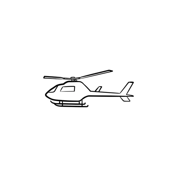 Hubschrauber Hand gezeichnete Umrisse Doodle-Symbol. — Stockvektor