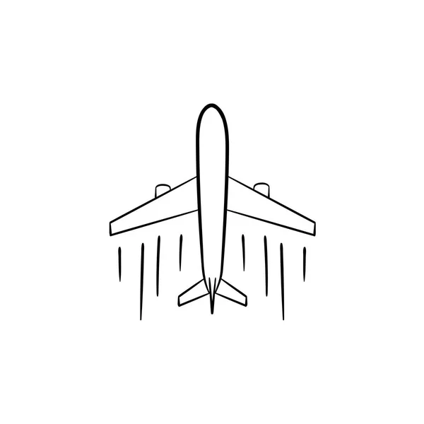 Avion dessiné à la main contour icône doodle . — Image vectorielle