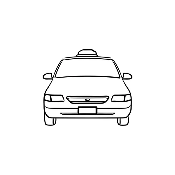 Taxi ručně tažené obrysu doodle ikonu. — Stockový vektor