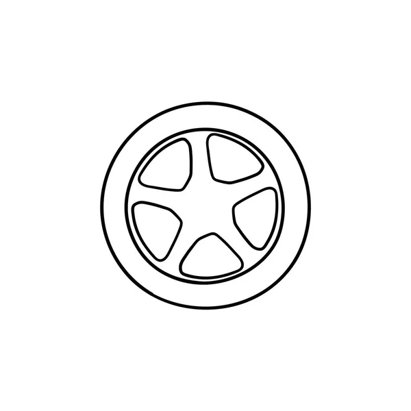 Bilen rullar handritad disposition doodle ikonen. — Stock vektor