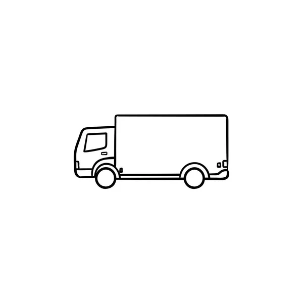 Camión de entrega dibujado a mano esbozo garabato icono . — Archivo Imágenes Vectoriales