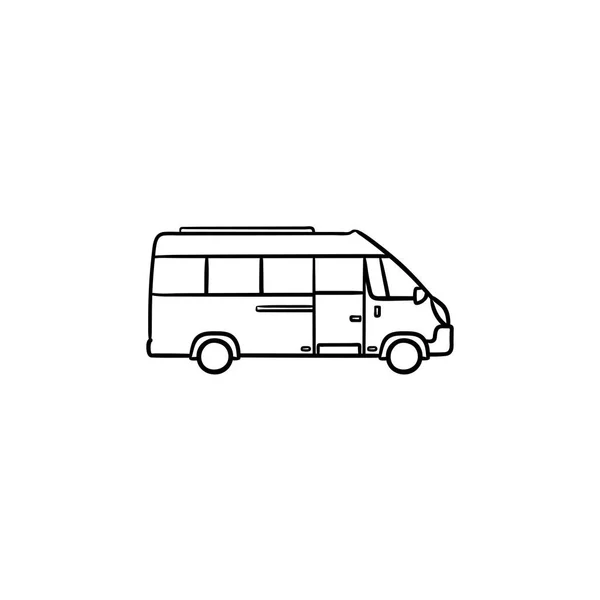 Minibus ručně nakreslený obrys doodle ikonu. — Stockový vektor