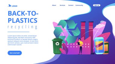 Mechanical recycling concept landing page. clipart