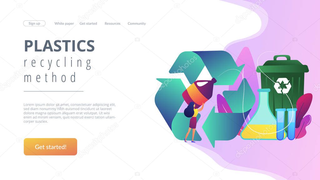 Chemical recycling concept landing page.