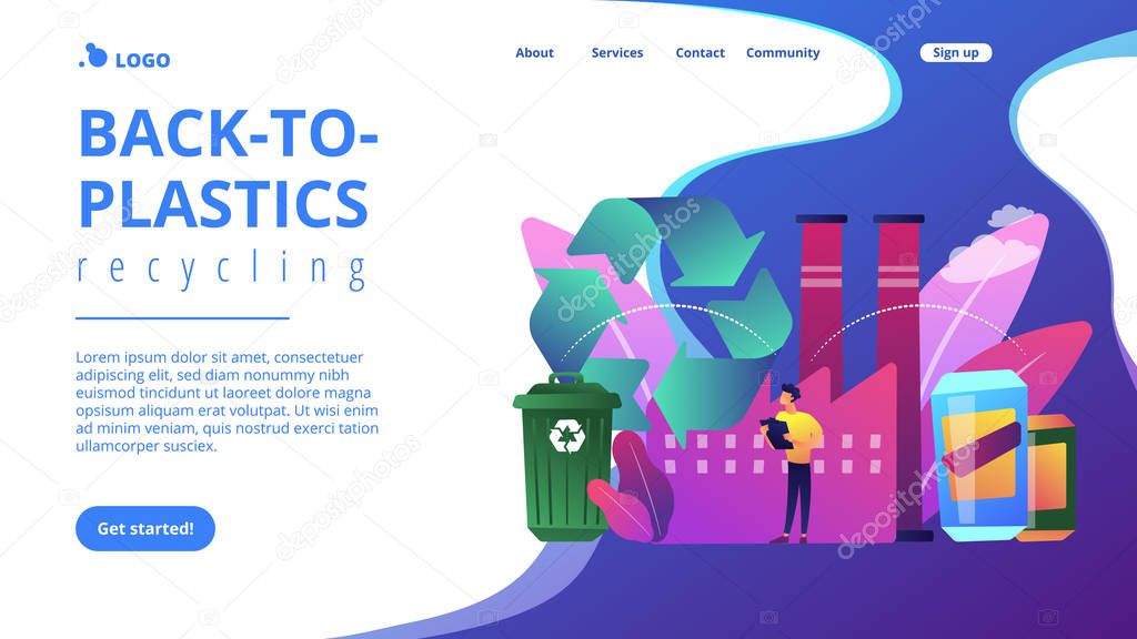 Mechanical recycling concept landing page.