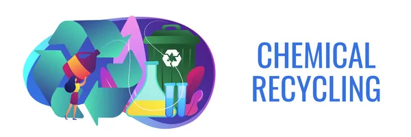 Cabeçalho de banner conceito de reciclagem química . — Vetor de Stock