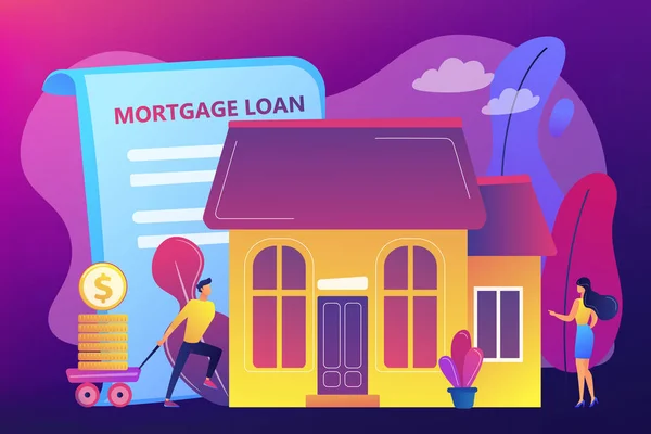 Mortgage kredi kavramı vektör çizim. — Stok Vektör