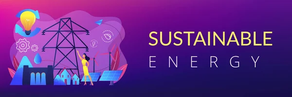 Ontwerp banner voor duurzame energie. — Stockvector