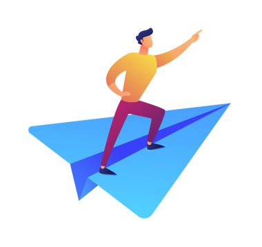 Uçak vektör çizim üzerinde uçan Yöneticisi.