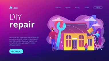 DIY onarım konsepti iniş sayfası.