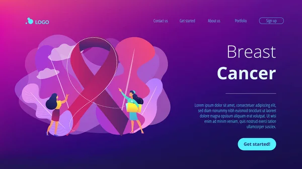 Brustkrebs-Konzept Landing Page. — Stockvektor