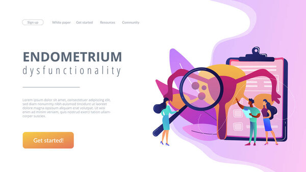 Endometriosis concept landing page.