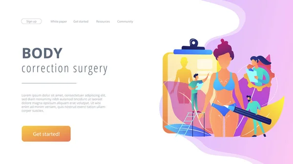 Cuerpo contorneando concepto landing page . — Archivo Imágenes Vectoriales