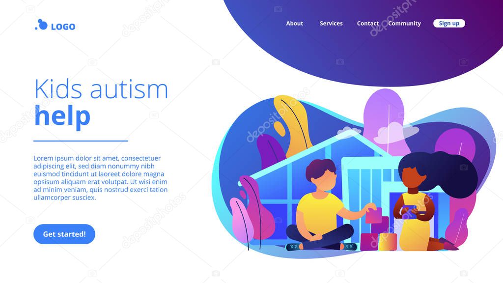 Autism center concept landing page.