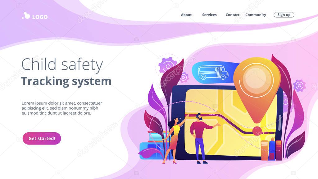 School bus tracking system concept landing page.