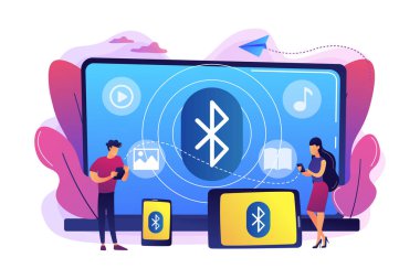 Bluetooth bağlantı kavramı vektör çizim.