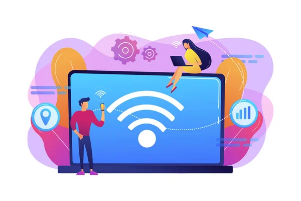 Wi-fi conexão conceito vetor ilustração . — Vetor de Stock
