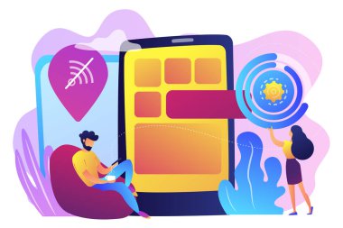 İlerici web app kavramı vektör çizim.