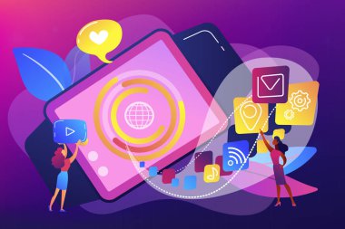 SmartWatch app kavramı vektör çizim.